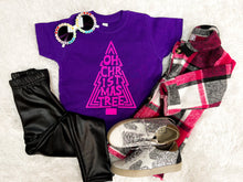 Load image into Gallery viewer, O Christmas Tree | Girl&#39;s Purple Graphic Tee
