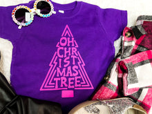 Load image into Gallery viewer, O Christmas Tree | Girl&#39;s Purple Graphic Tee
