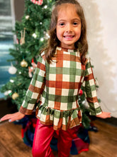 Load image into Gallery viewer, Filled with Wonder | Plaid Long Sleeve Peplum Top
