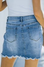 Load image into Gallery viewer, Distressed Jean Skirt
