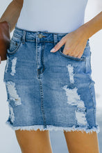 Load image into Gallery viewer, Distressed Jean Skirt
