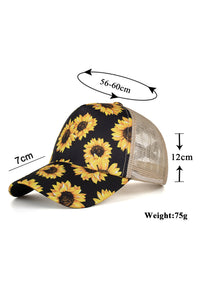 Sunflower Mesh Splicing Criss-Cross Hollow Out Baseball Cap