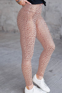 Metallic Leopard Leggings