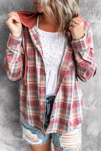 Load image into Gallery viewer, Plaid Hooded Shirt Coat
