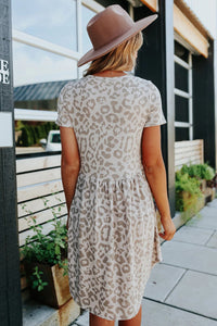 Leopard Print Babydoll Dress