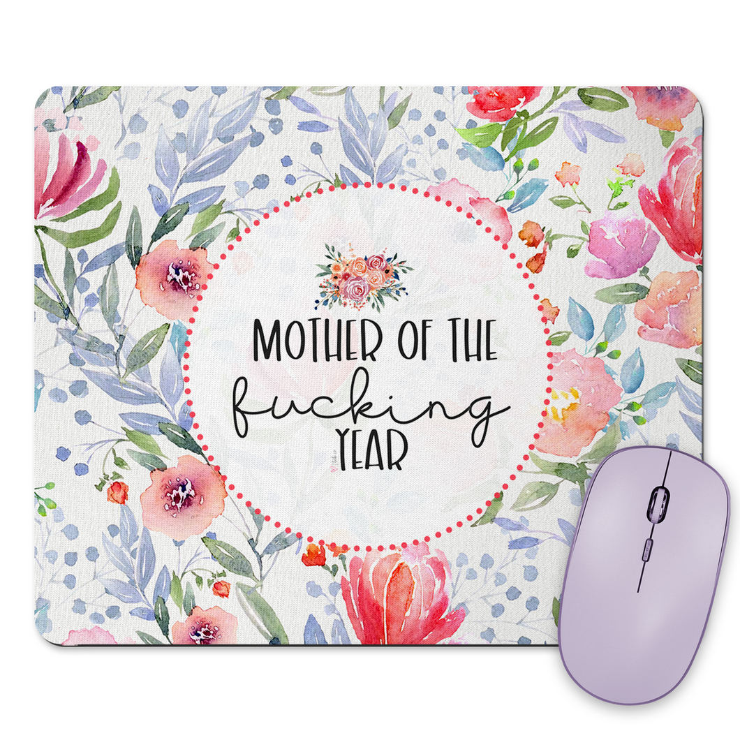 Mother Of The Fucking Year Mousepad & Coaster Set