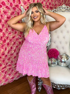 Viva La Dolly Pink Sequin Dress