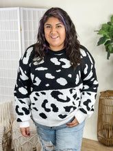 Load image into Gallery viewer, PREORDER: Leopard Block Sweater in Black
