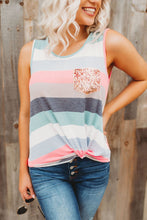 Load image into Gallery viewer, Striped Sequin Pocket Tank
