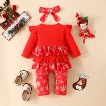 Load image into Gallery viewer, Snowflake Bow Detail Jumpsuit
