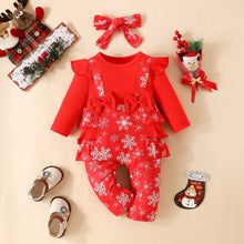 Load image into Gallery viewer, Snowflake Bow Detail Jumpsuit
