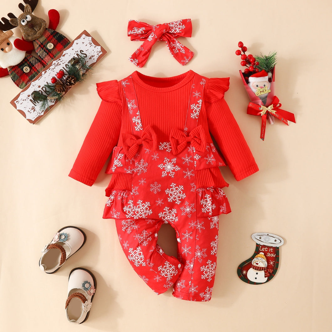 Snowflake Bow Detail Jumpsuit