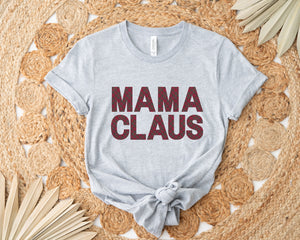 Mama Claus Plaid Ash Graphic Tee