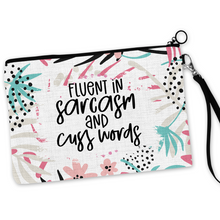 Load image into Gallery viewer, Fluent In Sarcasm and Cuss Words Cosmetic Bag
