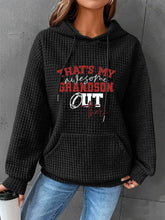 Load image into Gallery viewer, Slogan Graphic Drawstring Hoodie with Pocket
