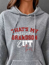 Load image into Gallery viewer, Slogan Graphic Drawstring Hoodie with Pocket
