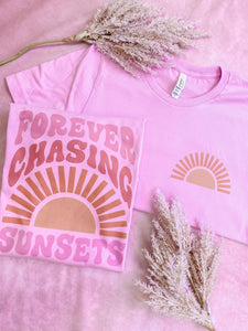 Forever Chasing Sunsets Lilac Graphic Tee