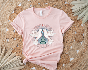 Hope Love Peace Peach Graphic Tee