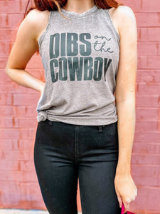 Dibs On The Cowboy | Women's | Graphic  Acid Wash Tank