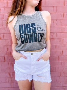 Dibs On The Cowboy | Women's | Graphic  Acid Wash Tank