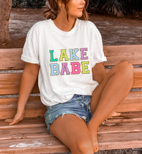 Lake Babe White Graphic Tee