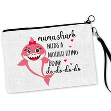 Load image into Gallery viewer, Mama Shark Needs A Drink Cosmetic Bag

