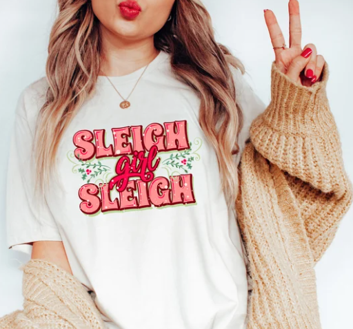 Sleigh Girl Sleigh White Graphic Tee