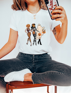 Halloween Girls White Graphic Tee