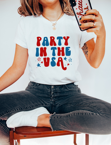 Party In The USA White Graphic Tee